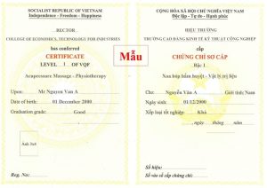 chứng chỉ xoa bóp bấm huyệt