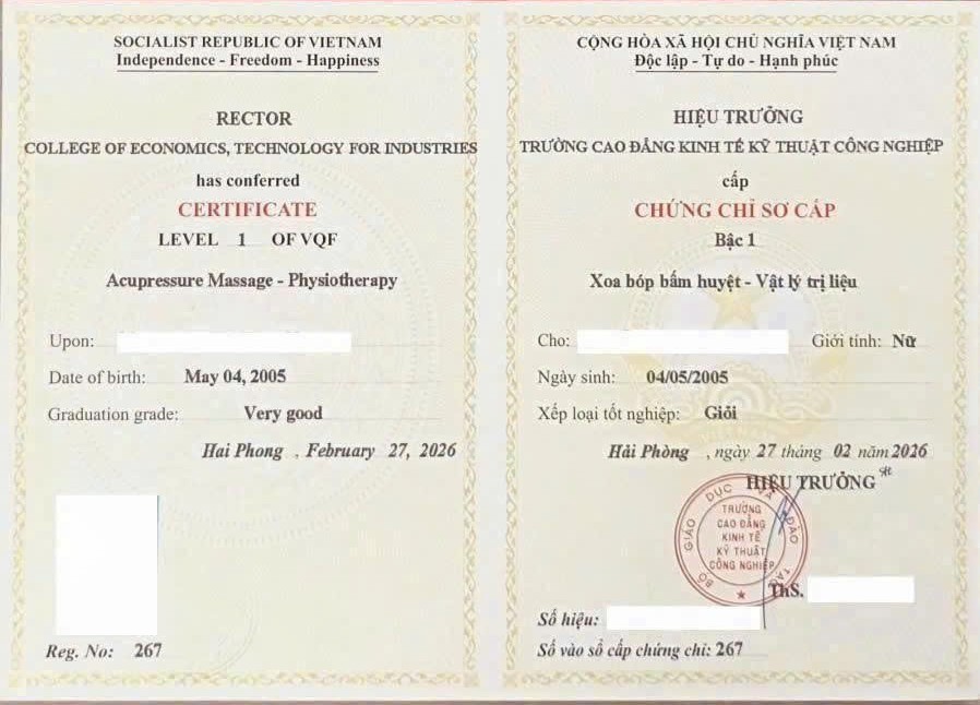 Chứng Chỉ Xoa Bóp Bấm Huyệt